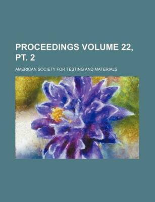 Book cover for Proceedings Volume 22, PT. 2