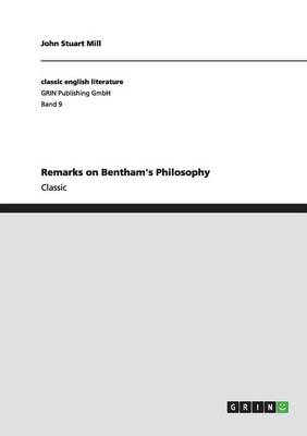 Book cover for Remarks on Bentham's Philosophy