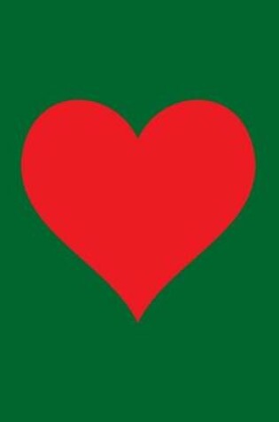 Cover of Blank Notebook - 100 Pages - Red Heart on Green