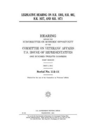 Cover of Legislative Hearing on H.R. 1383, H.R. 802, H.R. 1657, and H.R. 1671