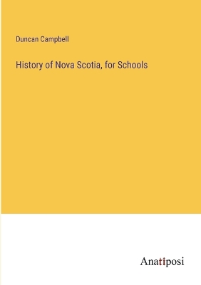 Book cover for History of Nova Scotia, for Schools
