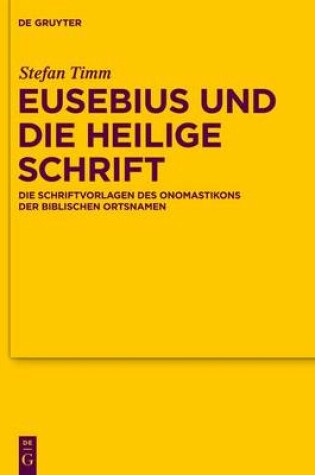 Cover of Eusebius und die Heilige Schrift