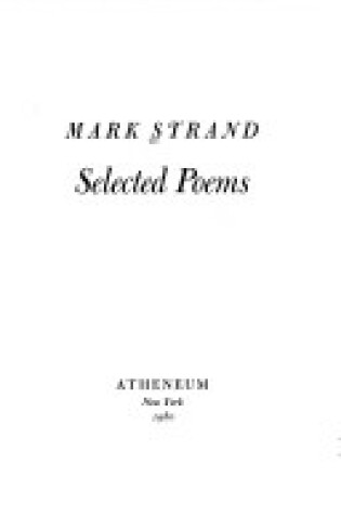 Cover of Selected Poems