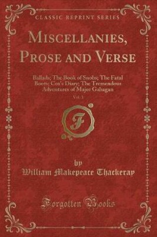 Cover of Miscellanies, Prose and Verse, Vol. 1