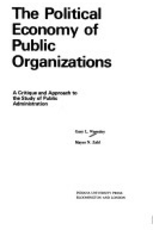 Cover of Political Economy of Public Organizations