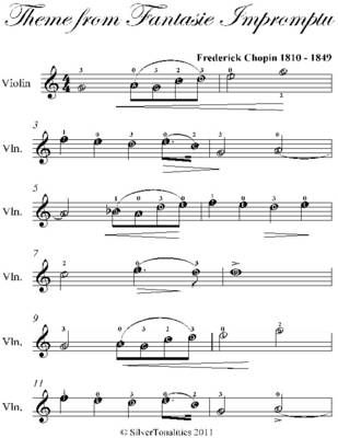 Book cover for Theme from Fantasie Impromptu Easy Violin Sheet Music