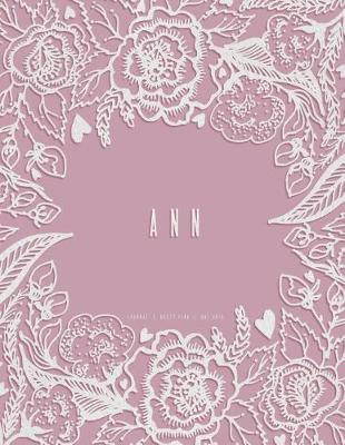 Book cover for Ann. Dusty Pink Dot Grid Journal