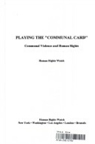 Cover of Playing the Communal Card