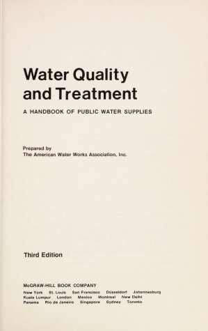 Cover of Water Quality and Treatment in Public Water Supplies