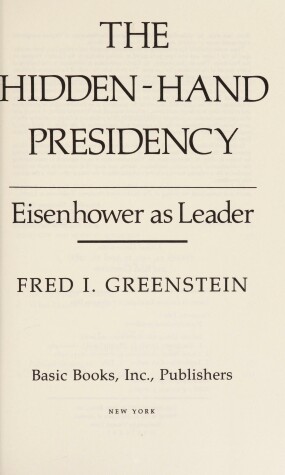 Book cover for Hidden-hand Presidency