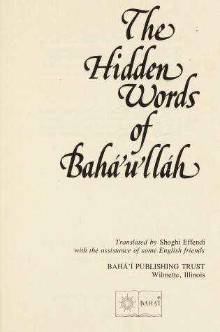 Cover of Hidden Words of Baha'u'llah