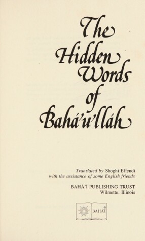 Book cover for Hidden Words of Baha'u'llah