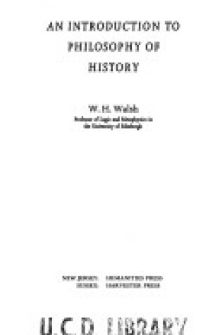 Cover of Introduction to Philosophy of History