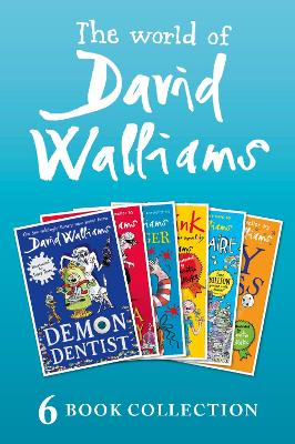 Book cover for The World of David Walliams: 6 Book Collection (The Boy in the Dress, Mr Stink, Billionaire Boy, Gangsta Granny, Ratburger, Demon Dentist) PLUS Exclusive Extras