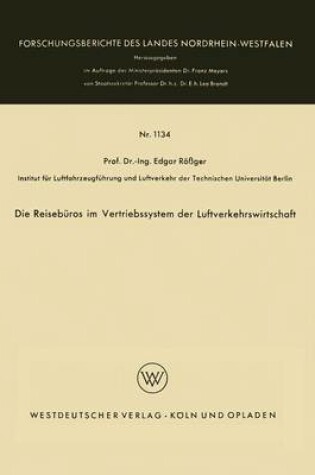 Cover of Die Reisebüros im Vertriebssystem der Luftverkehrswirtschaft