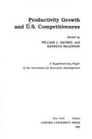 Cover of Productivity Growth and United States Competitiveness