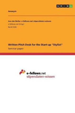 Cover of Written Pitch Desk for the Start-up "Stylist"