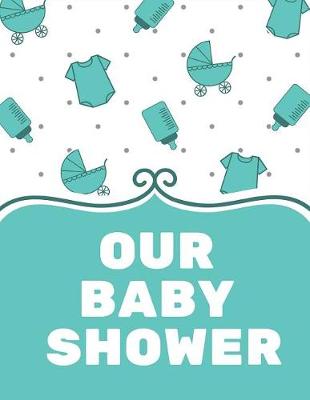 Book cover for Baby Shower Guest Book, Bottle, One Piece Outfit, Stroller, Boy