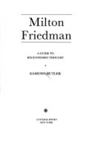 Cover of Milton Friedman