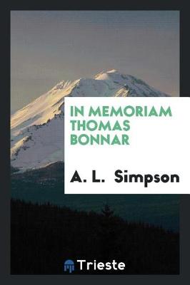 Book cover for In Memoriam Thomas Bonnar