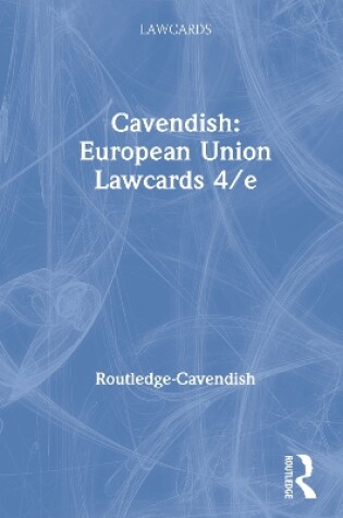 Cover of Cavendish: European Union Lawcards 4/e