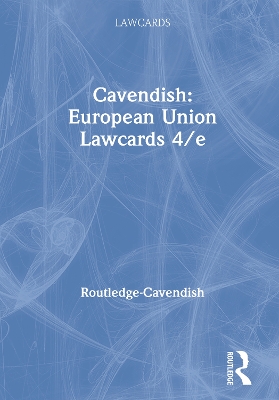 Cover of Cavendish: European Union Lawcards 4/e