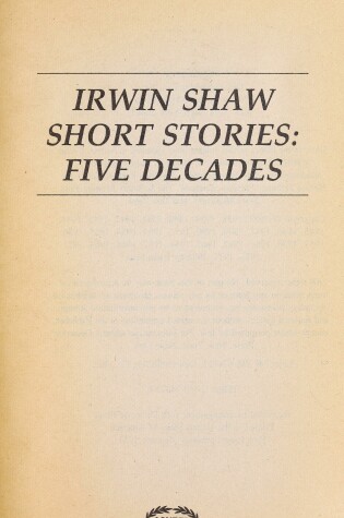 Cover of Irwin Shaw/Stories