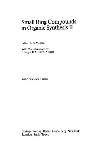 Cover of Small Ring Compounds in Organic Synthesis 2