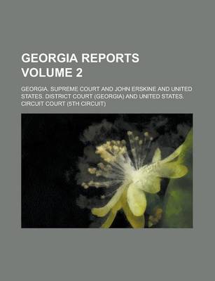 Book cover for Georgia Reports Volume 2