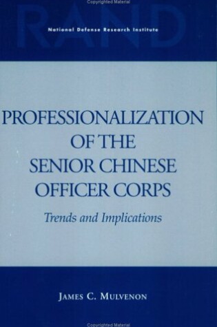 Cover of Professionalization of the Senior Chinese Officer Corps