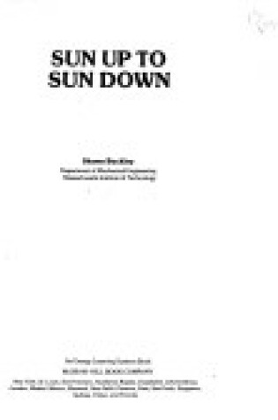 Cover of Sun up to Sun down