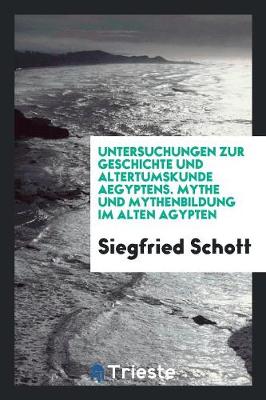 Book cover for Untersuchungen Zur Geschichte Und Altertumskunde Aegyptens