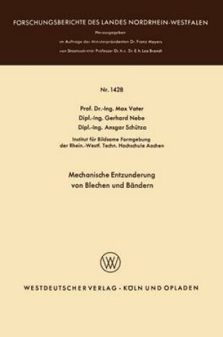 Cover of Mechanische Entzunderung Von Blechen Und Bandern