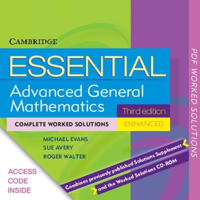 Book cover for Essential Advanced General Mathematics 3ed Enhanced TIN/CP Worked Solutions