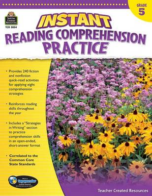 Book cover for Instant Reading Comprehension Practice Grade 5