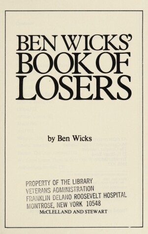 Book cover for Ben Wicks Book of Losers