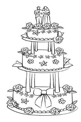 Cover of Wedding Journal Sketched Black White Wedding Cake