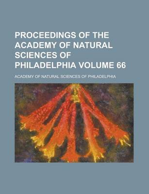 Book cover for Proceedings of the Academy of Natural Sciences of Philadelphia Volume 66