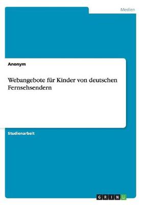 Book cover for Webangebote Fur Kinder Von Deutschen Fernsehsendern