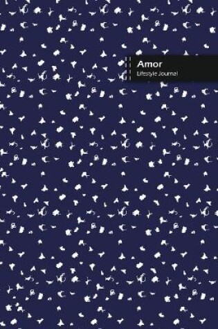 Cover of Amor Lifestyle Journal, Blank Write-in Notebook, Dotted Lines, Wide Ruled, Size (A5) 6 x 9 In (Blue)