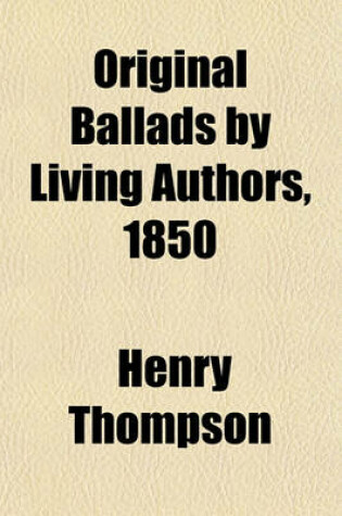 Cover of Original Ballads by Living Authors, 1850