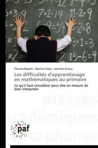 Cover of Les Difficultes d'Apprentissage En Mathematiques Au Primaire