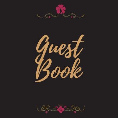 Book cover for Guest Book - Gold Frame #19 For any occasion Light Green Color Pages 8.5 x 8.5 Inches 82 pages