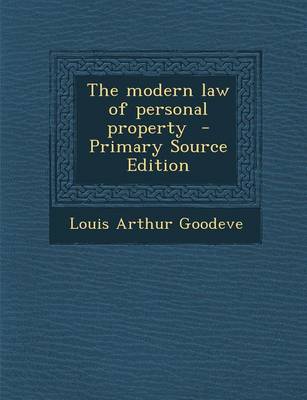 Book cover for Modern Law of Personal Property