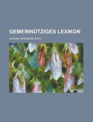 Book cover for Gemeinnutziges Lexikon