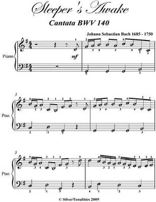 Book cover for Sleeper's Awake Cantata Bwv 140 Easy Piano Sheet Music