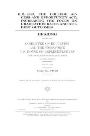 Cover of H.R. 4283, the College Access and Opportunity Act