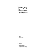 Book cover for Emerging European Architects