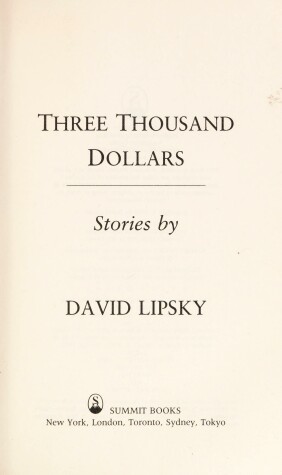 Book cover for Three Thousand Dollars