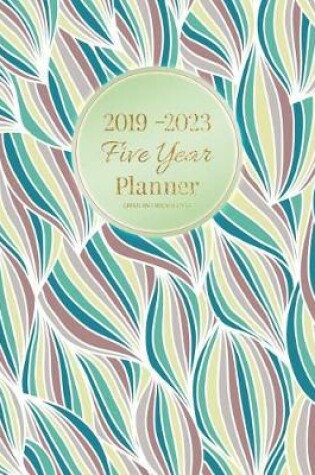 Cover of 2019-2023 Five Year Planner-Green and Brown Lines
